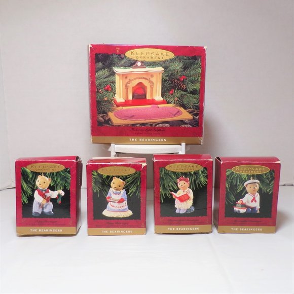 Hallmark The Bearingers Victoria Circle Bear Family 5 Ornaments Christmas 1993 - Picture 4 of 16